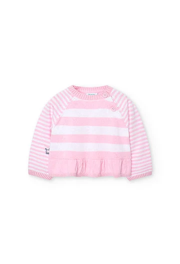Jersey de tricotosa de bebè nena en rosa
