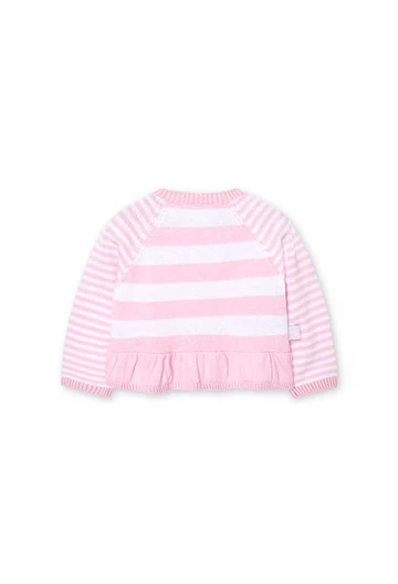 Jersey de tricô de bebé menina em rosa