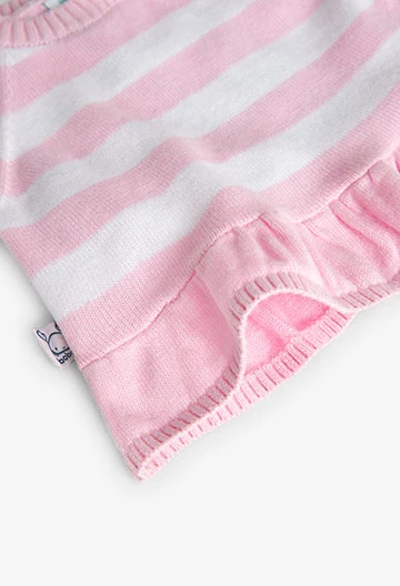 Jersey de tricotosa de bebé niña en rosa