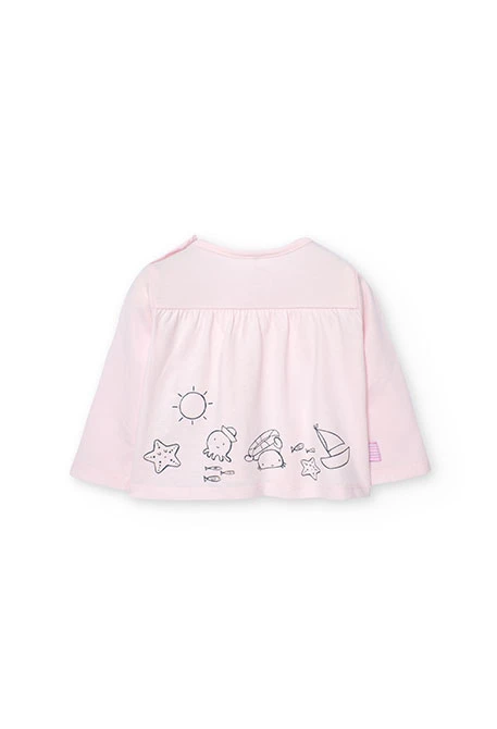 Camiseta de punto de bebé niña en color rosa