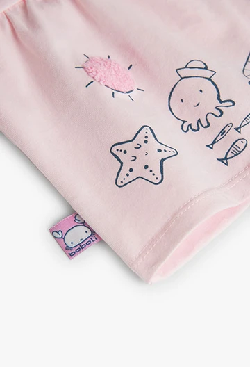 Camisola de malha de bebé menina de cor-de-rosa