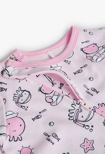 Tutina in jersey stampata da neonato