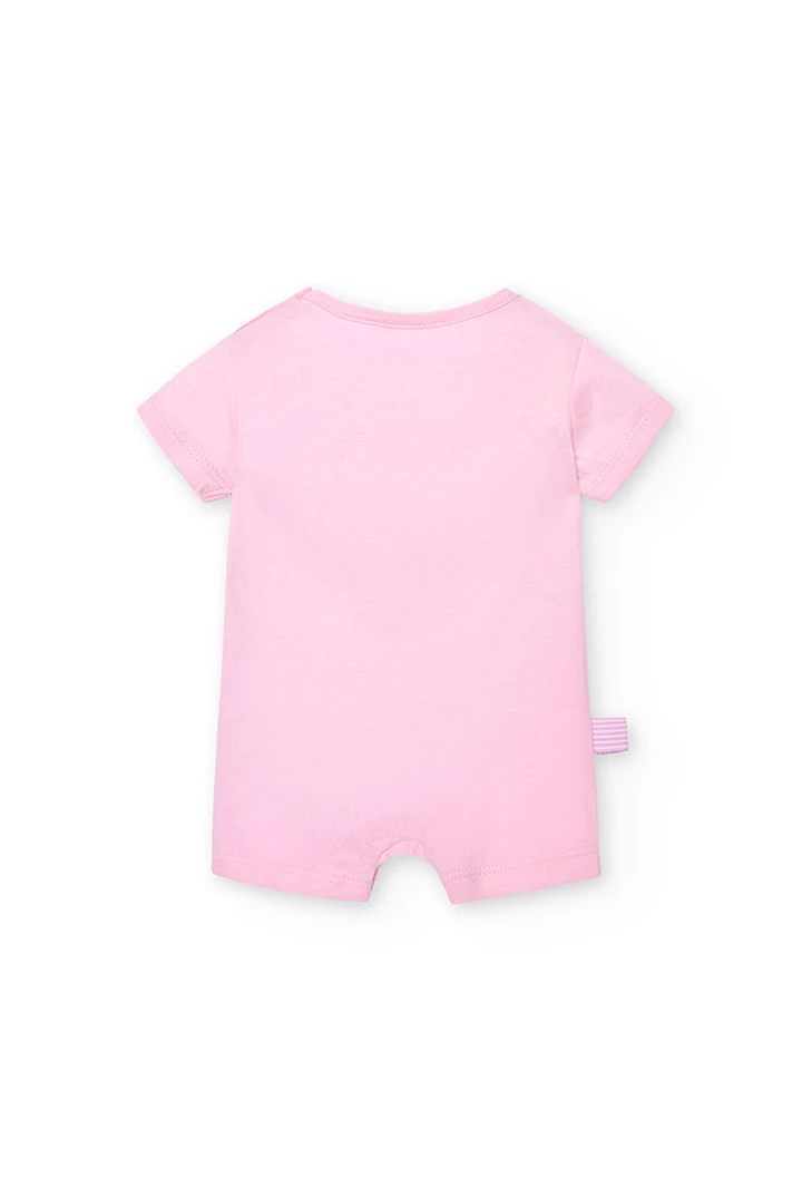 Grenouillère tricotée en rose pour bébé