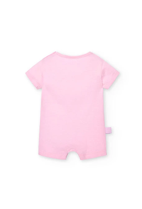 knit baby romper in pink