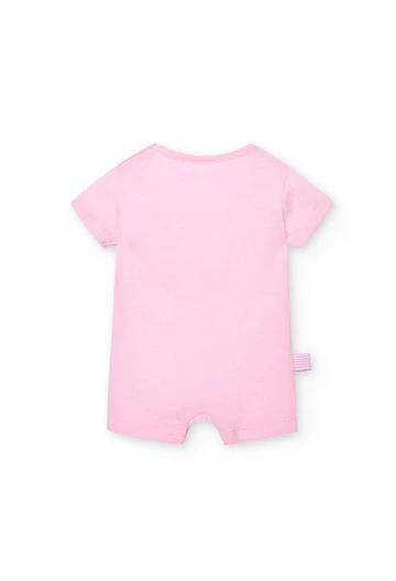Grenouillère tricotée en rose pour bébé
