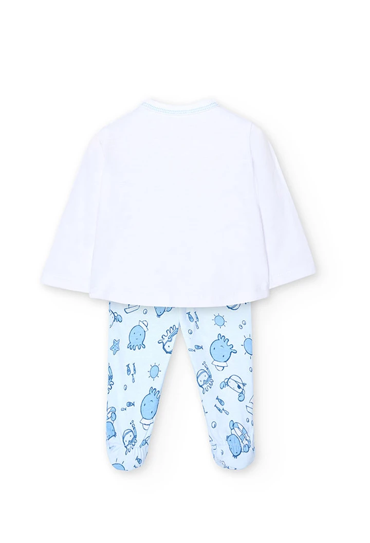 Pack à motifs bleu bébé avec boîte cadeau bébé
