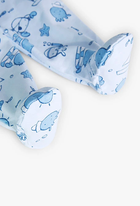 Set stampato blu con confezione regalo da neonato