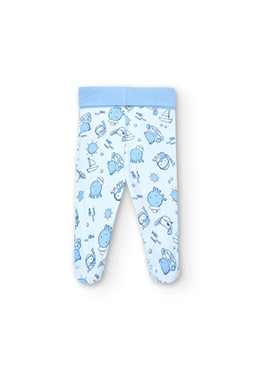 Pack estampado em azul com caixa de presente de bebé