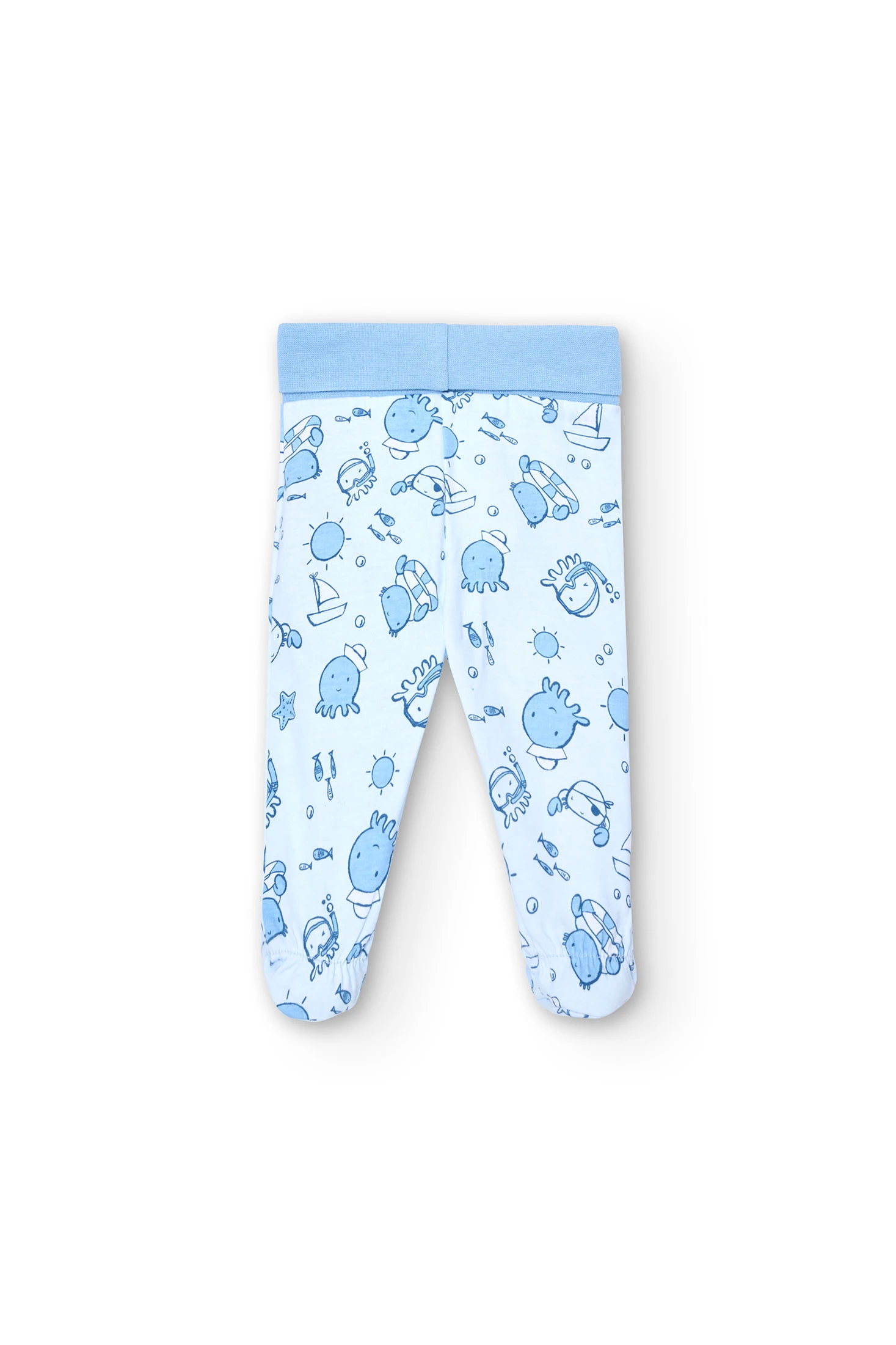 Conjunto regalo recién nacido unisex estampado, color azul