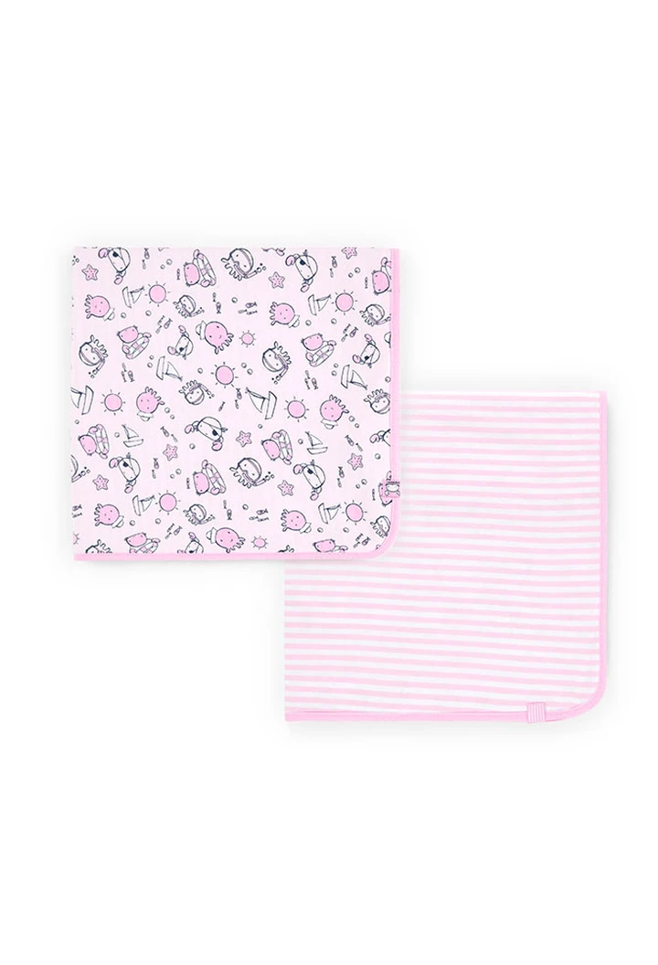 Couverture tricotée pour bébé, imprimée