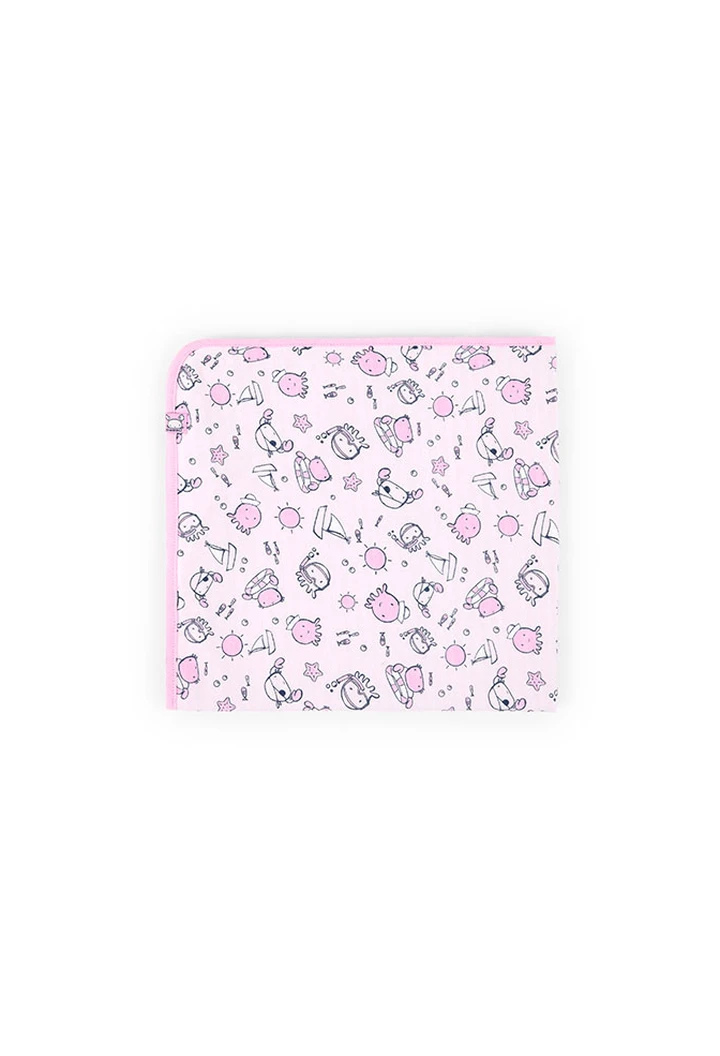 Couverture tricotée pour bébé, imprimée