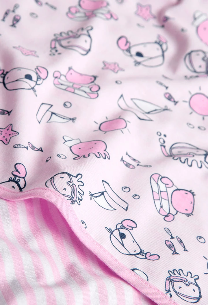 Couverture tricotée pour bébé, imprimée