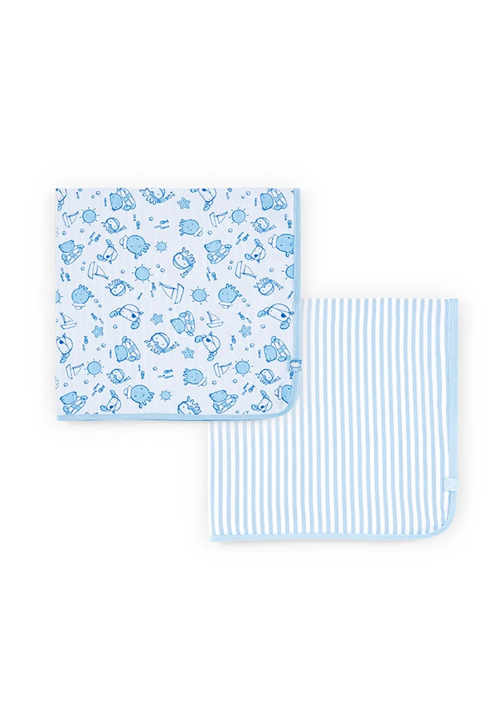 Couverture bébé tricotée, imprimée