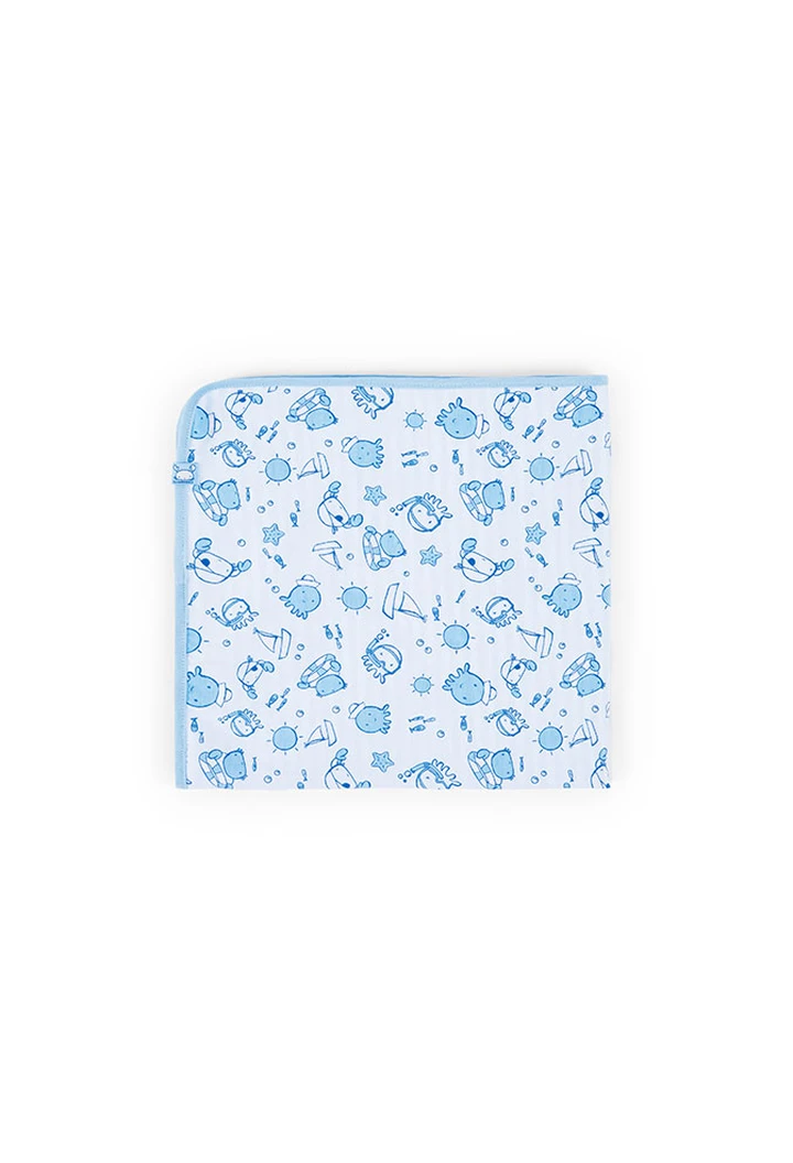 Couverture bébé tricotée, imprimée