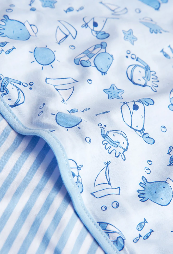 Couverture bébé tricotée, imprimée
