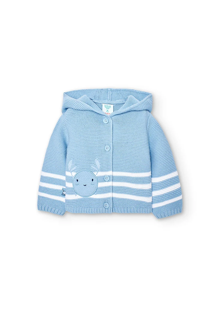 Veste tricotée bleu ciel pour bébé