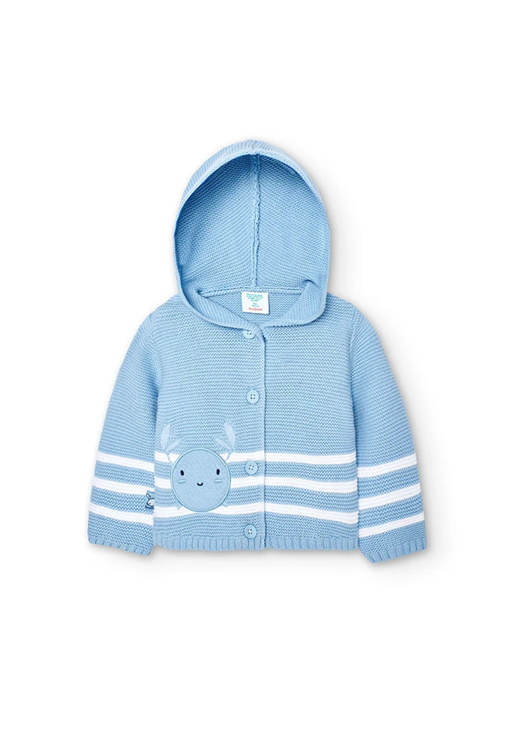 Veste tricotée bleu ciel pour bébé
