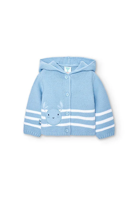 Tricotage-Jacke für Babies, in Farbe Himmelblau