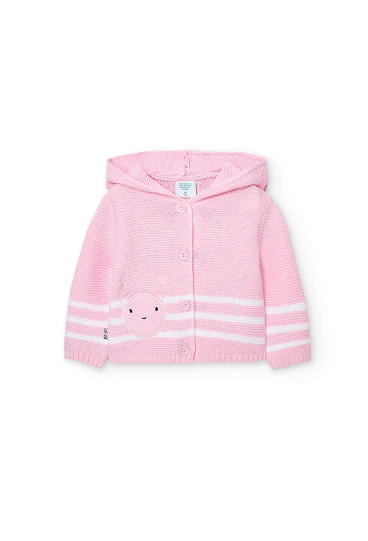 Veste tricotée rose pour bébé