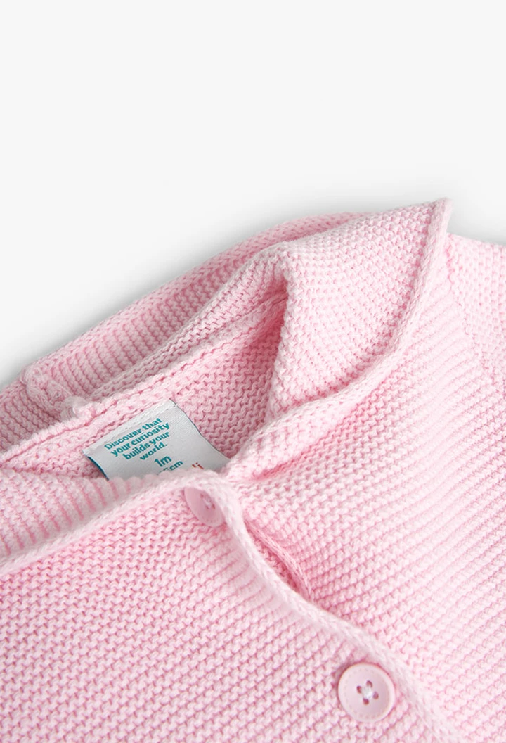 Veste tricotée rose pour bébé