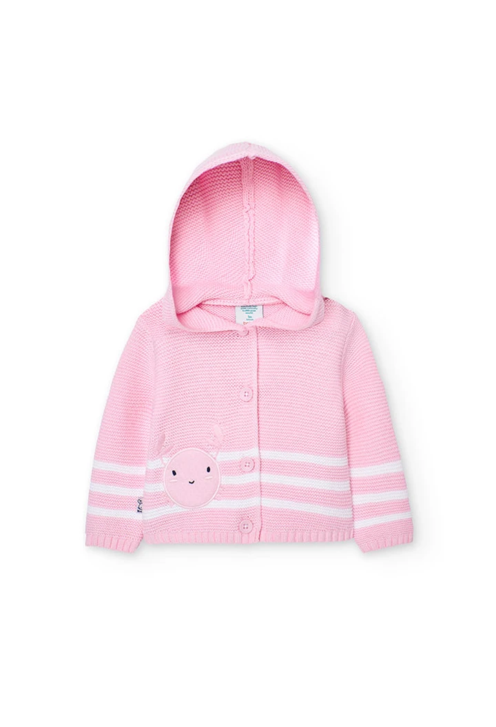 Veste tricotée rose pour bébé