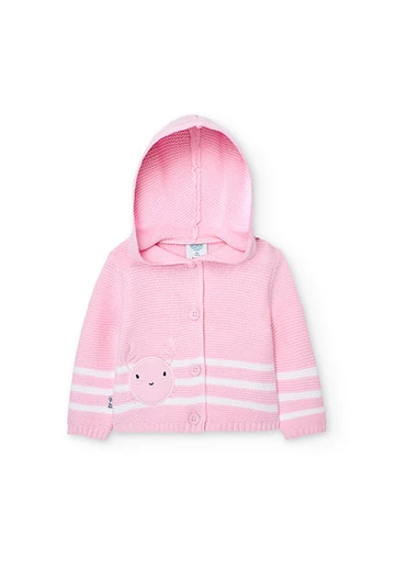 Giacca in tricot da neonato rosa