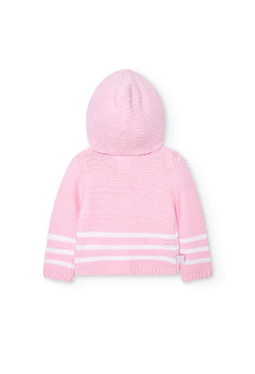 Giacca in tricot da neonato rosa