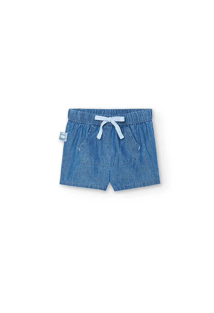 Pack bébé garçon bleu ciel en maille combinée
