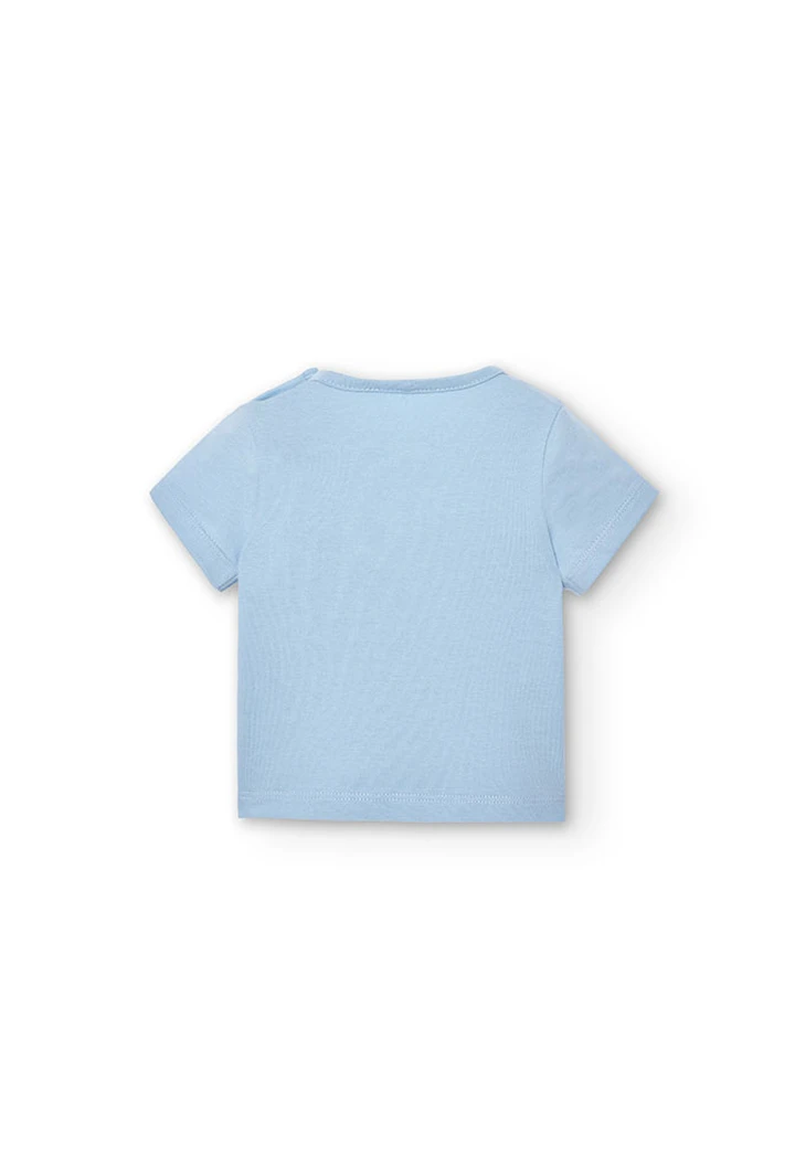 Pack bébé garçon bleu ciel en maille combinée