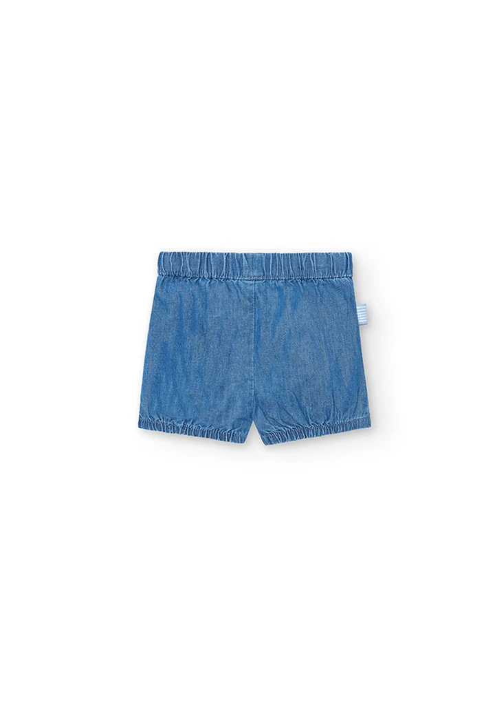 Pack bébé garçon bleu ciel en maille combinée