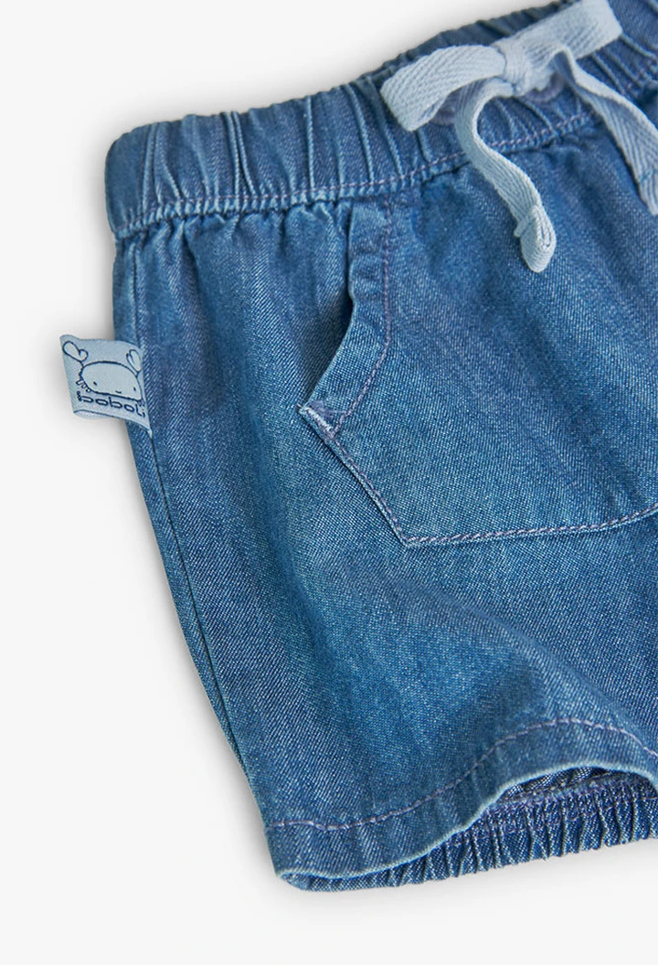 Pack bébé garçon bleu ciel en maille combinée