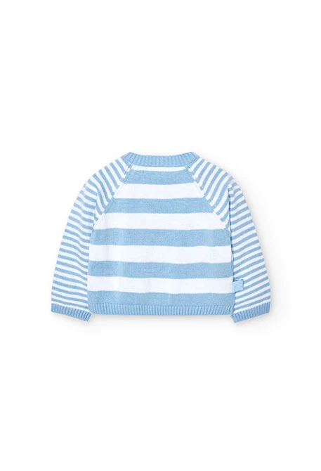 Tricotage-Pullover gestreift, für Babies, in Farbe Himmelblau