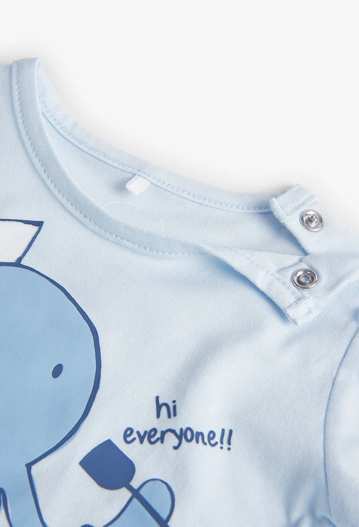 T-shirt tricoté bleu ciel pour bébé garçon