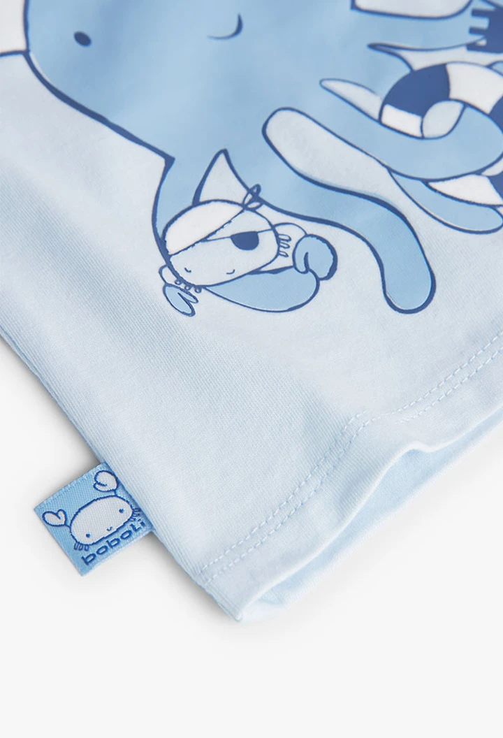 T-shirt tricoté bleu ciel pour bébé garçon