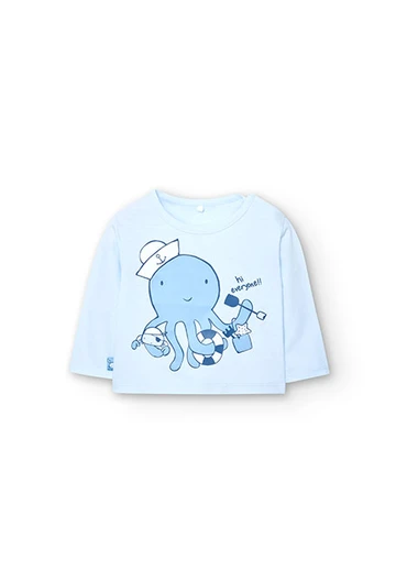 Strick-Shirt für Baby-Jungen in Farbe Himmelblau