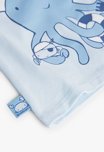 Strick-Shirt für Baby-Jungen in Farbe Himmelblau