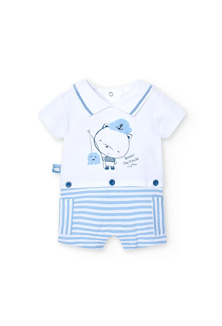 Grenouillère tricotée blanche pour bébé fille