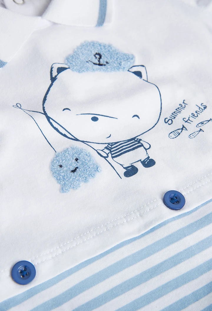 Grenouillère tricotée blanche pour bébé fille