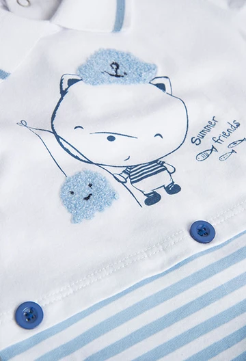 Grenouillère tricotée blanche pour bébé fille