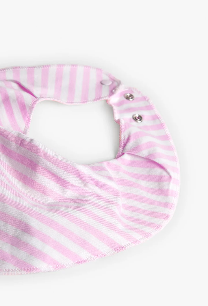 Pack de 2 bavoirs écharpe bébé imprimés en rose