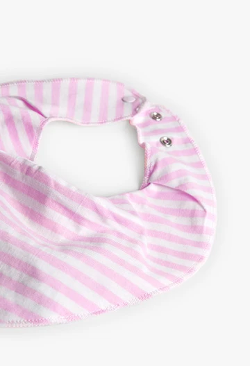 Pack de 2 bavoirs écharpe bébé imprimés en rose