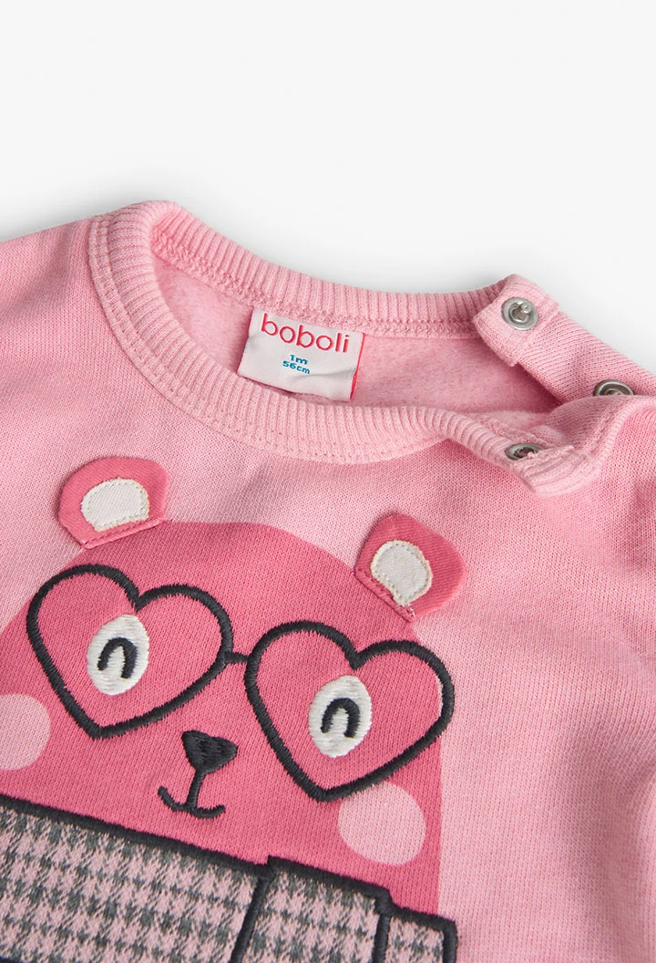 2tlg. Set mit Sweatshirt und Leggings für Baby-Mädchen in Rosa