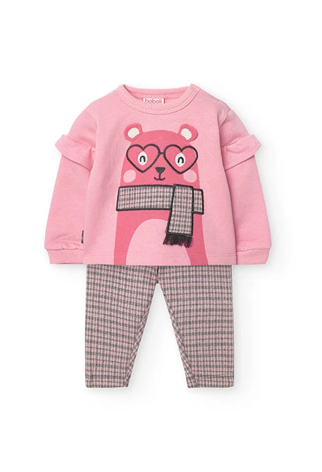 Conjunto de sudadera y leggings para bebé niña en rosa