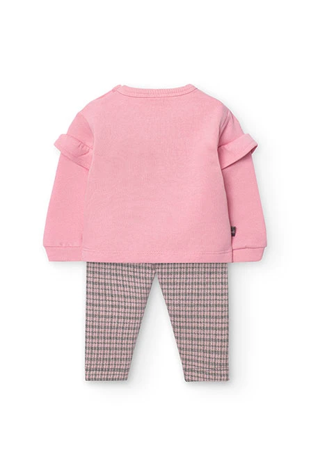 2tlg. Set mit Sweatshirt und Leggings für Baby-Mädchen in Rosa