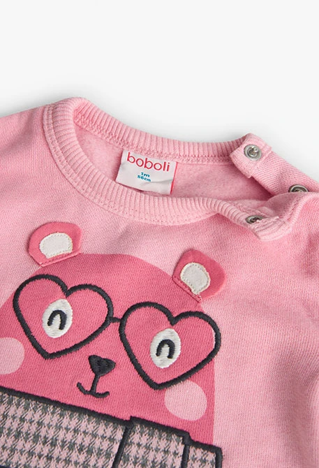 Ensemble de sweat-shirt et leggings pour bébé fille en rose