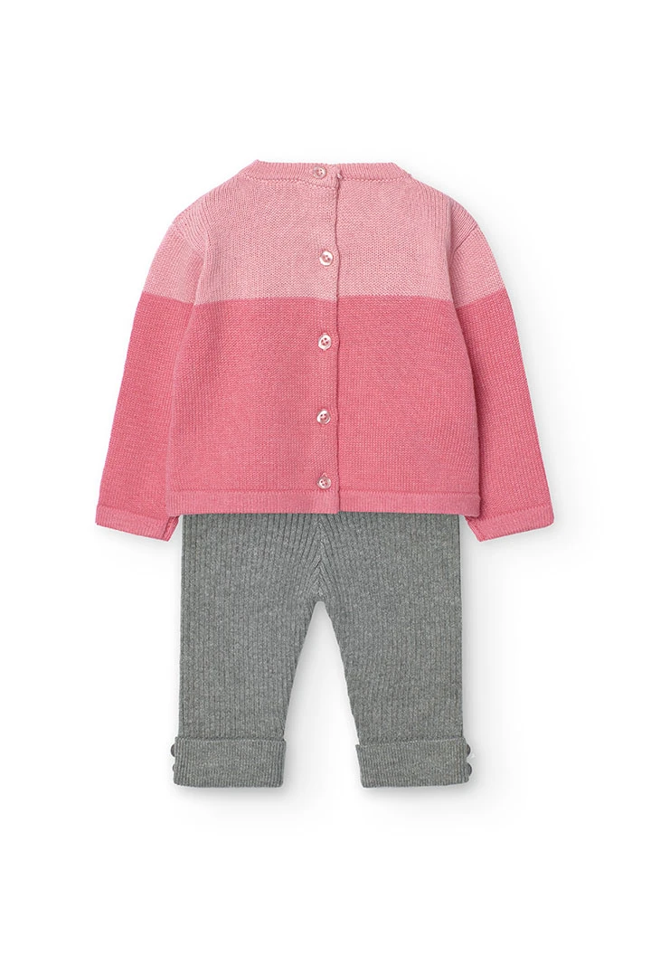 Conjunto de jersey y leggings para bebé niña en rosa