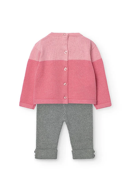 2tlg. Set mit Pullover und Leggings für Baby-Mädchen in Rosa