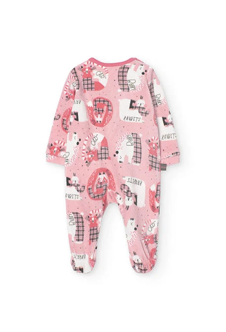 Babygrow de veludo para bebé com estampado