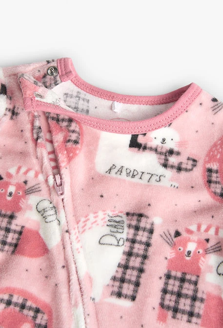 Babygrow de veludo para bebé com estampado