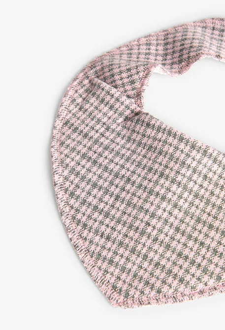 Pack of two baby bibs with pink checkered print